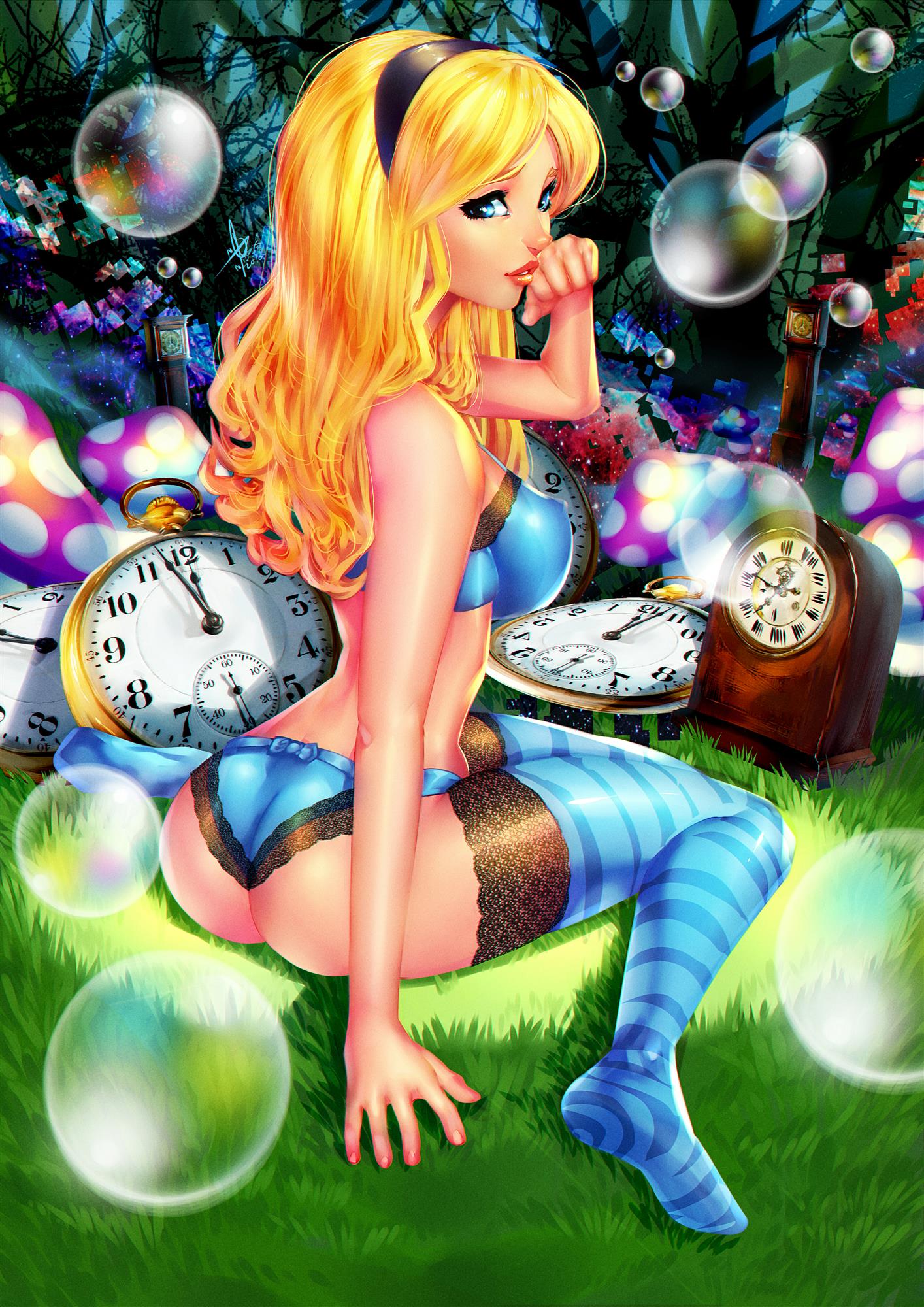 Sweet Alice in Wonderland gets her pussy fingered